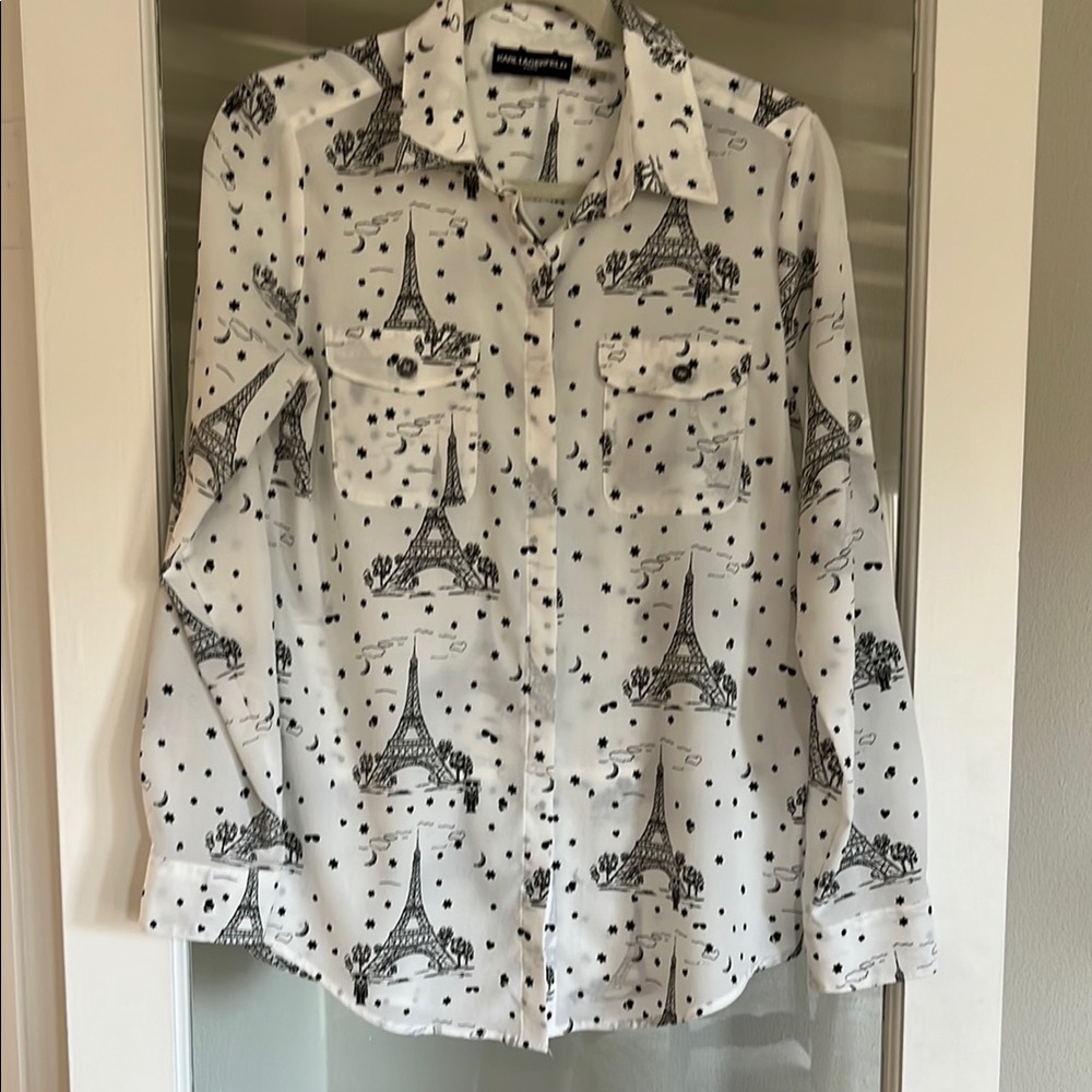 Karl Lagerfeld Eiffel Tower Print Shirt